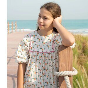 KoKori Gaia Girls Dress Size 5 Tulip Floral Print Blouse 100% Cotton